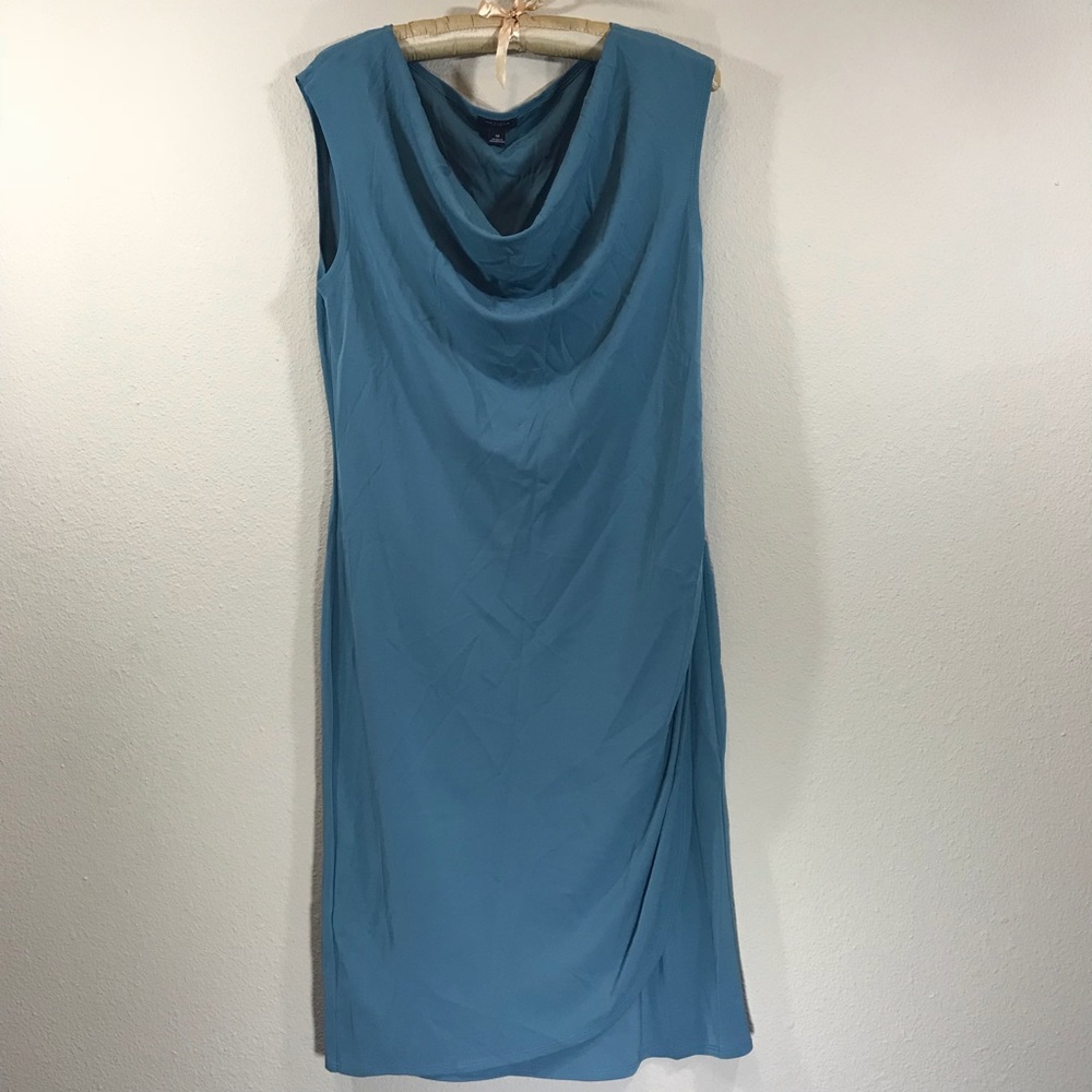 fitted cowlneck sleeveless formal dress gown